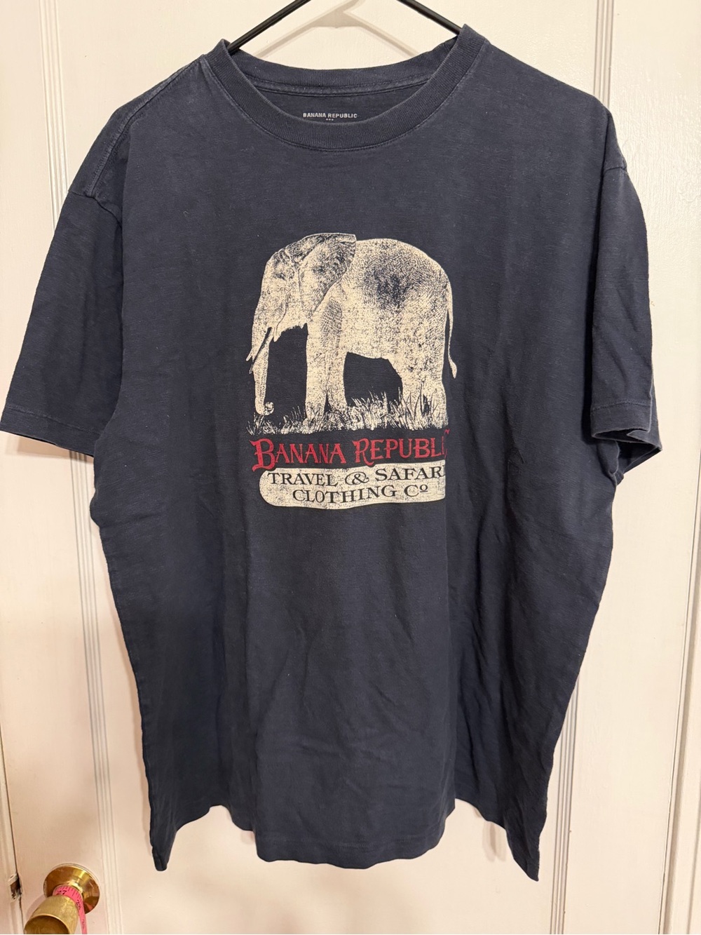 Banana Republic Navy Short-Sleeve Elephant Graphic Tee